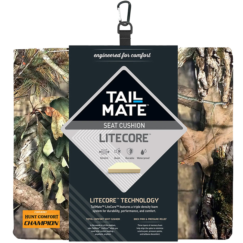 Tail Mate Lite Core Seat Cushion with Mossy Oak Cover 14x16x2.5 in.