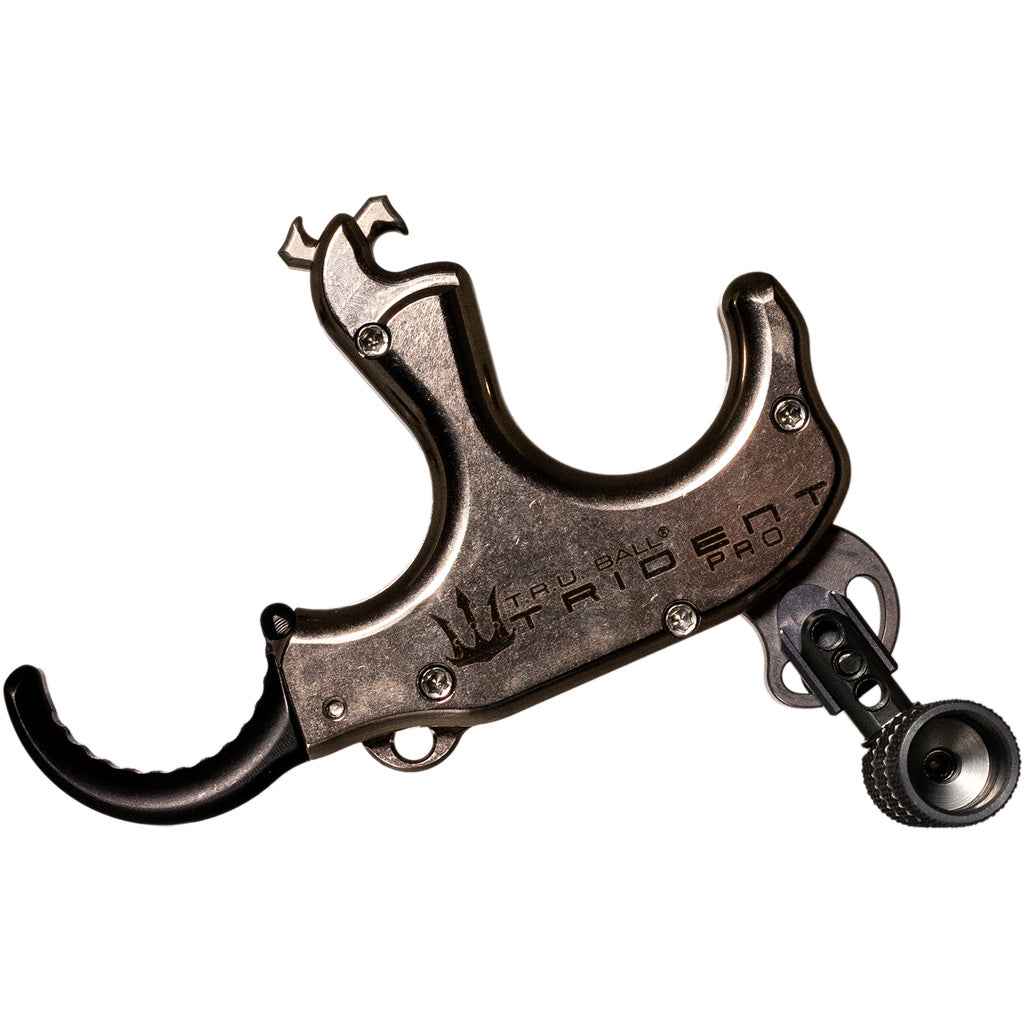 Tru Ball Trident Pro Flex 3-Finger Bow Release Adjustable Brass Silver Medium