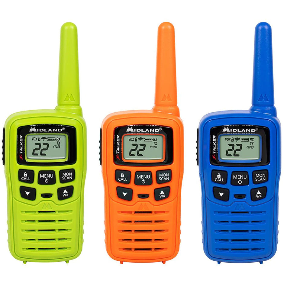 Midland X-Talker T10 FRS Walkie Talkie Multi Color 3 Pack