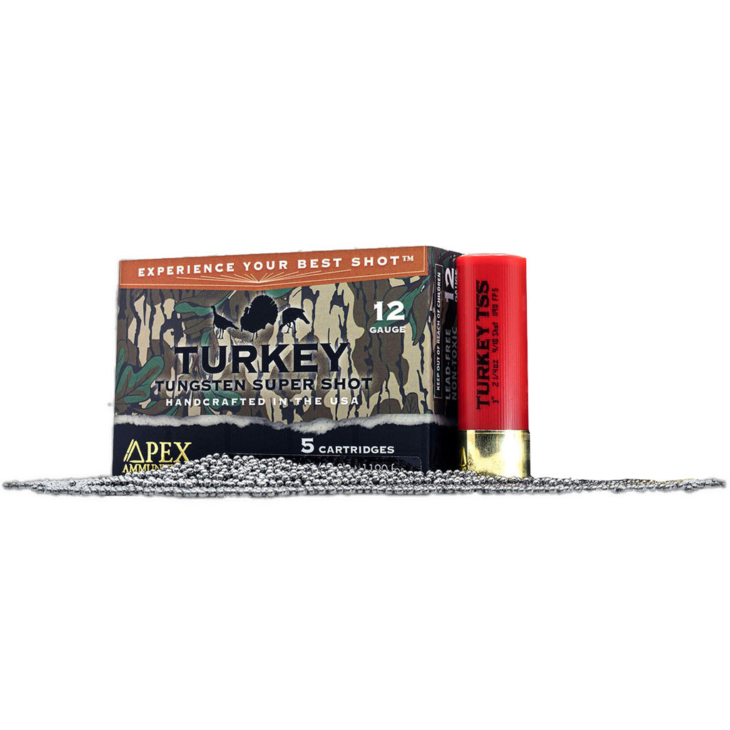 Apex 12 Gauge Shotgun Shells Turkey TSS Greenleaf #9 / 10 2-1/4 oz 3 in