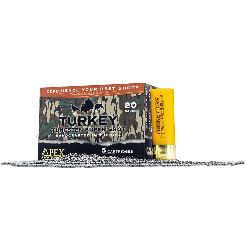 Apex 20 Gauge Shotgun Shells Turkey TSS Greenleaf #9 / 10 1-5/8 oz 3 in