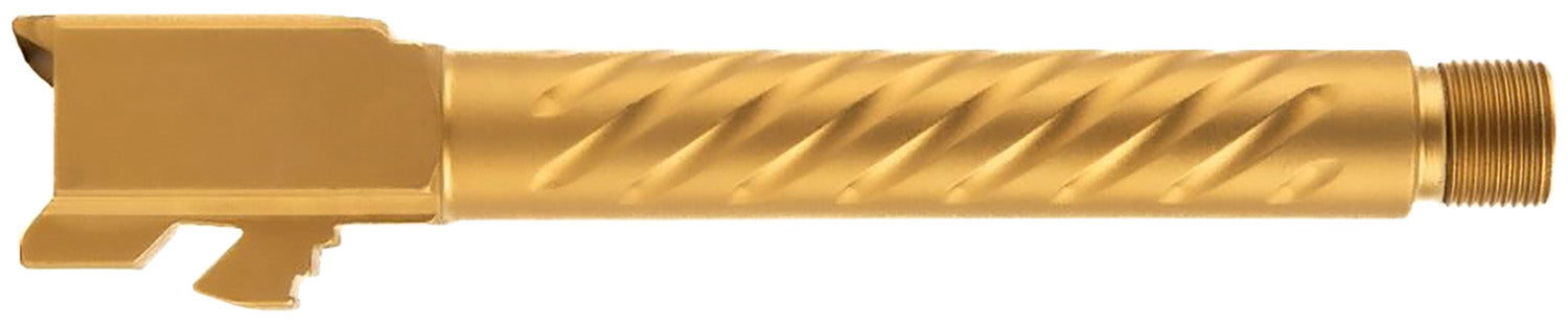 Ballistic Advantage Premium Series 9mm Luger Glock 17 Gen 5 Spiral Fluted Threaded Pistol Barrel Gold PVD 416R Stainless