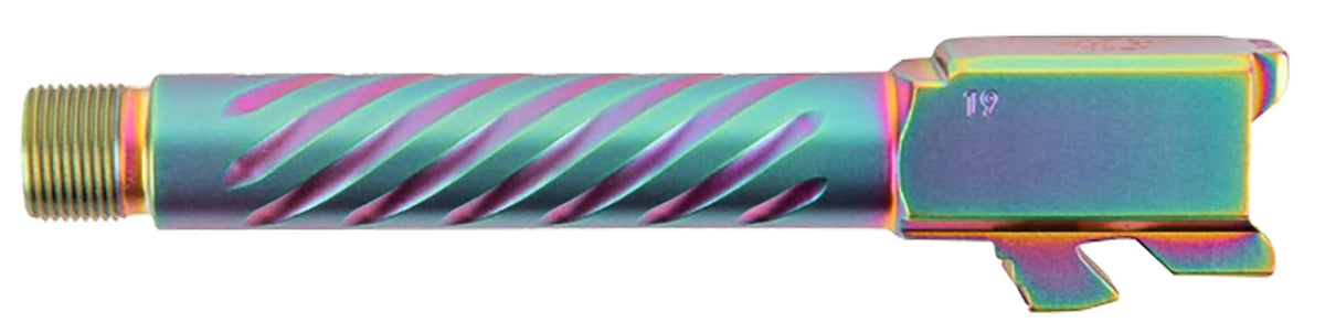 Ballistic Advantage Premium Series 9mm Luger Glock 17 Gen 5 Spiral Fluted Threaded Iridescent PVD Pistol Barrel 416R Stainless