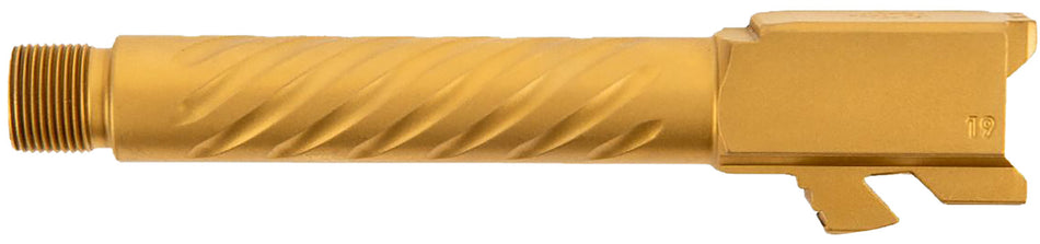 Ballistic Advantage Premium Series 9mm Luger Glock 19 Gen 3-5 Spiral Fluted Threaded Gold PVD Pistol Barrel 416R Stainless