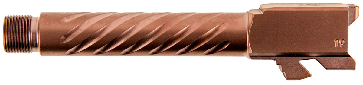Ballistic Advantage Premium Series 9mm Luger Glock 19 Gen 3-5 Spiral Fluted Threaded Copper PVD Pistol Barrel 416R Stainless