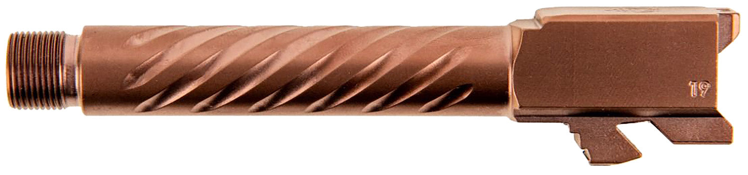 Ballistic Advantage Premium Series 9mm Luger Glock 19 Gen 3-5 Spiral Fluted Threaded Copper PVD Pistol Barrel 416R Stainless