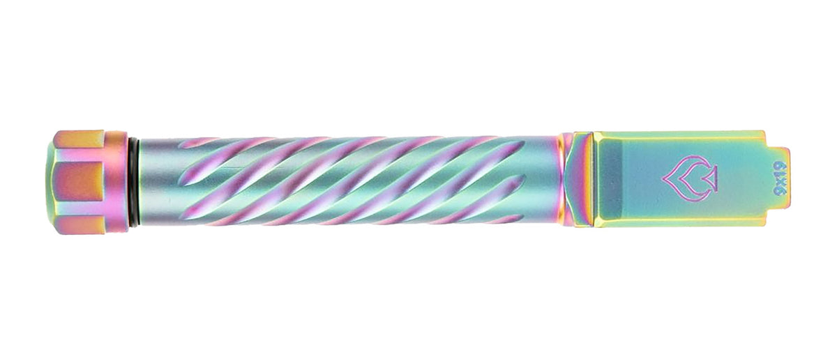Ballistic Advantage Premium Series 9mm Luger Glock 19 Gen 3-5 Spiral Fluted Threaded Iridescent PVD Pistol Barrel 416R Stainless