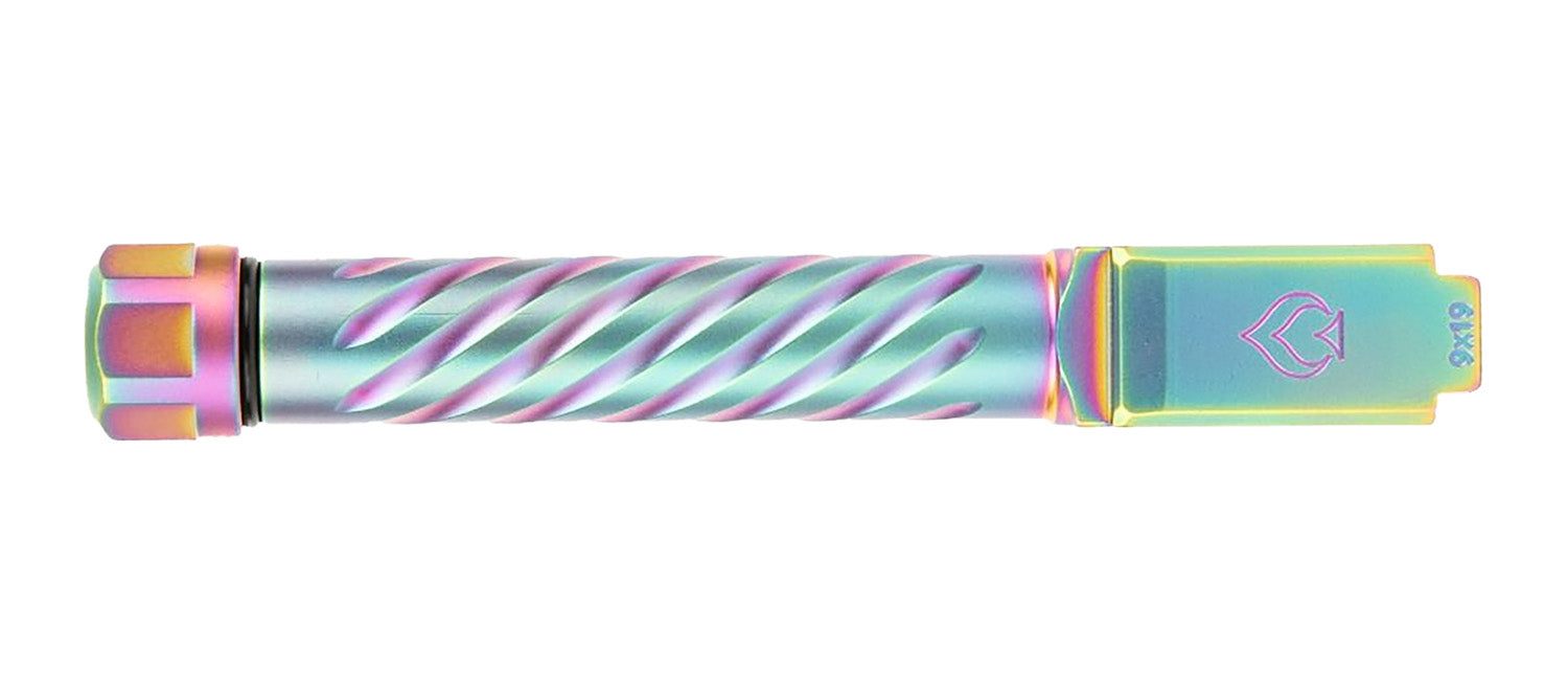 Ballistic Advantage Premium Series 9mm Luger Glock 19 Gen 3-5 Spiral Fluted Threaded Iridescent PVD Pistol Barrel 416R Stainless