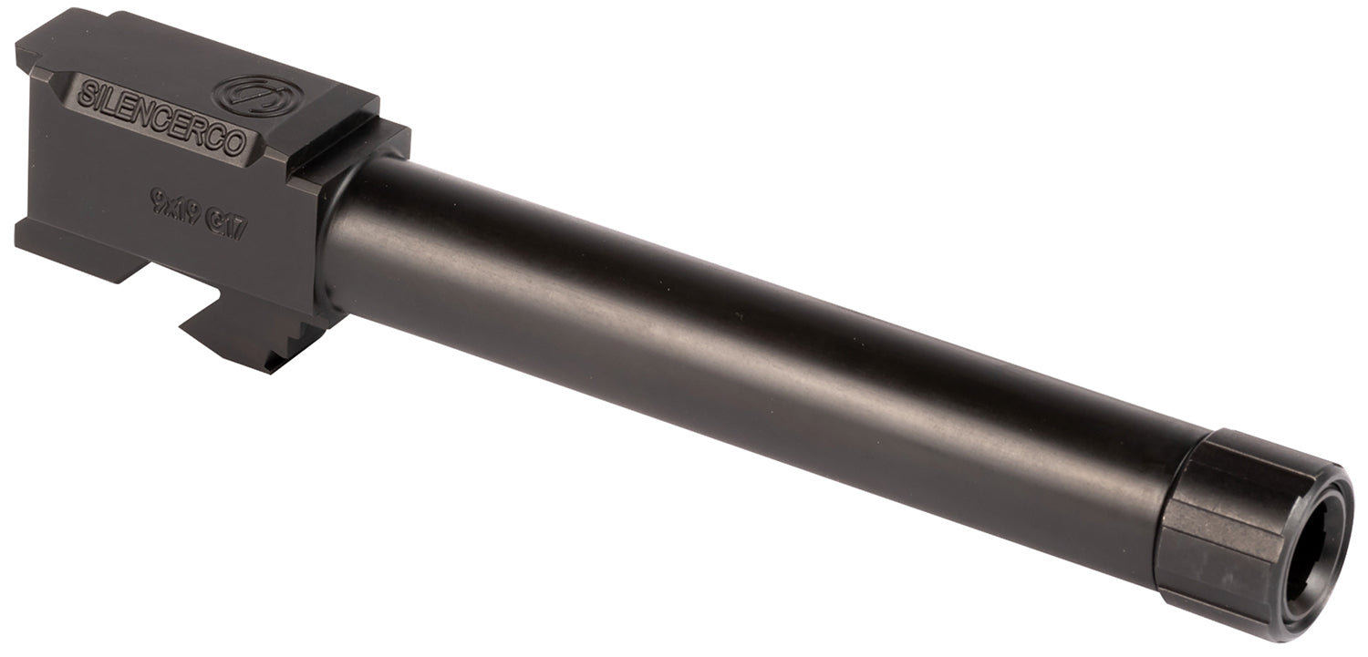 SilencerCo AC864 9mm 5" Threaded Pistol Barrel, Black Nitride SS, Glock 17 Gen 1-4