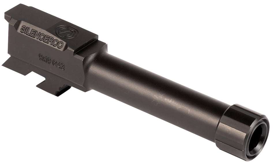 SilencerCo AC5049 9mm 3.70" Threaded Pistol Barrel, Black Nitride SS, Glock 43/43X