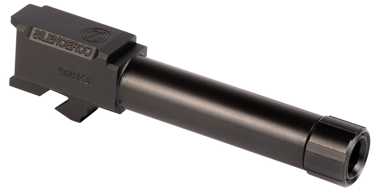 SilencerCo AC1329 Glock 26 Gen 1-5 Threaded Barrel 3.70" 9mm Black Nitride Stainless