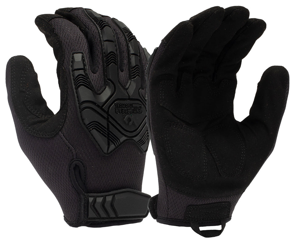 Pyramex VGTG40BXL Impact Operator Gloves Heavy-Duty Black Faux Leather XL Hook & Loop