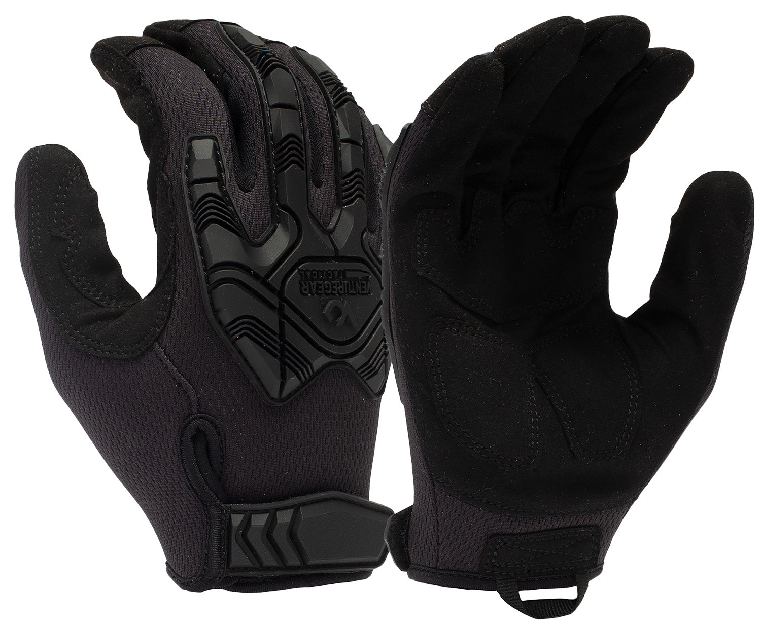 Pyramex VGTG40BX2 Impact Operator Gloves Heavy-Duty Black Faux Leather XXL Hook & Loop