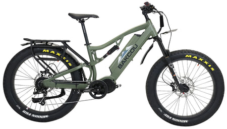 Bakcou BS17GB25 Storm 25 Electric Fat Bike Matte Army Green 17" Stand Over 30.50" Sram 9-Speed Bafang Ultra Motor