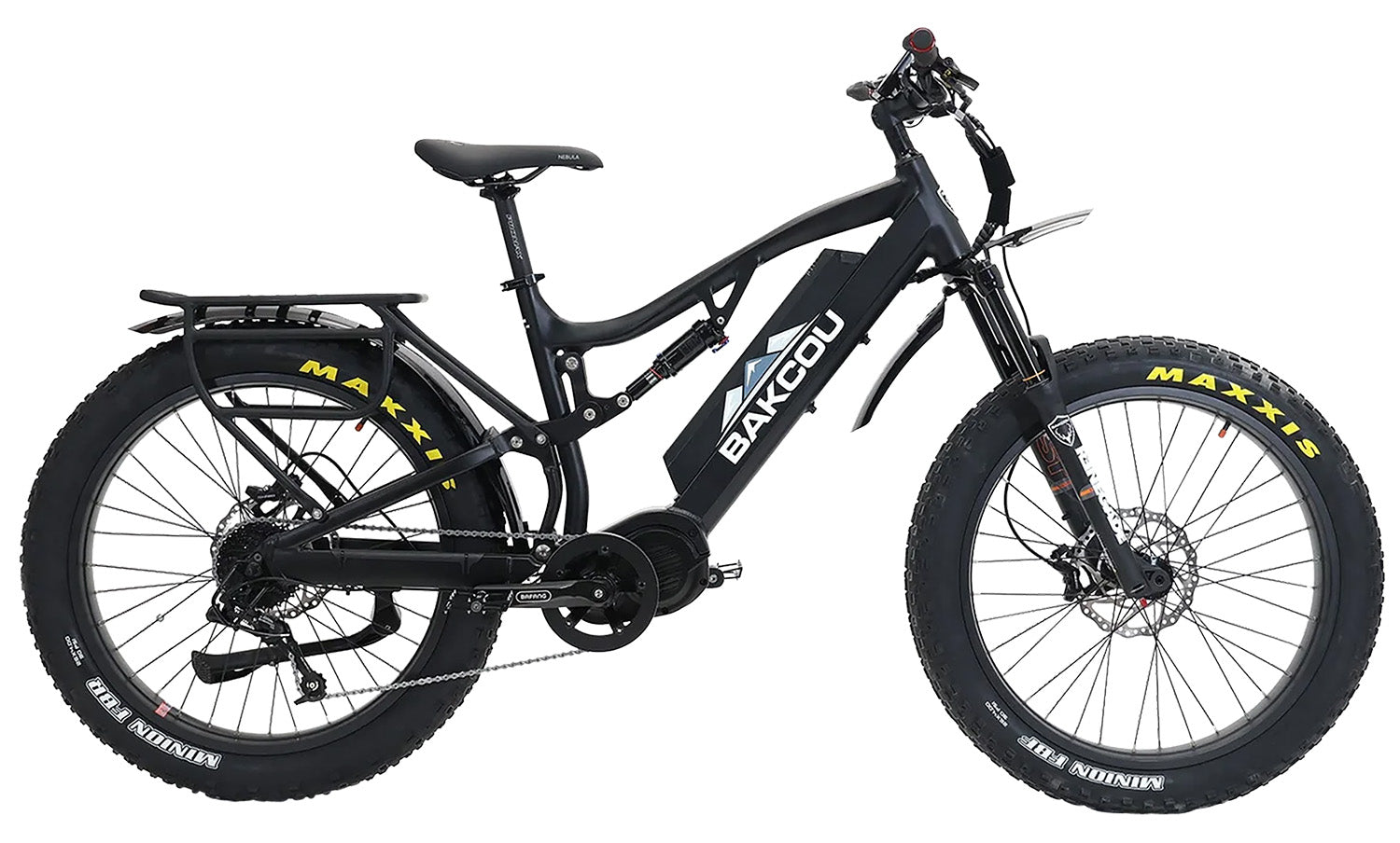 Bakcou BS19BB25 Storm 25 Electric Fat Bike Matte Black 19" Stand Over 30.50" Sram 9-Speed Bafang Ultra Motor