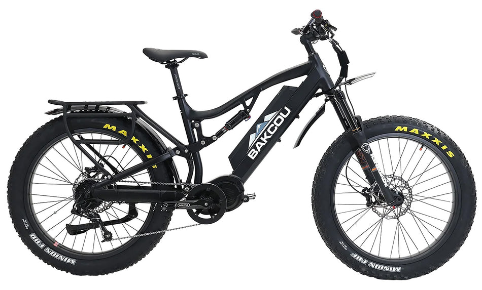 Bakcou BS19BB25 Storm 25 Electric Fat Bike Matte Black 19" Stand Over 30.50" Sram 9-Speed Bafang Ultra Motor