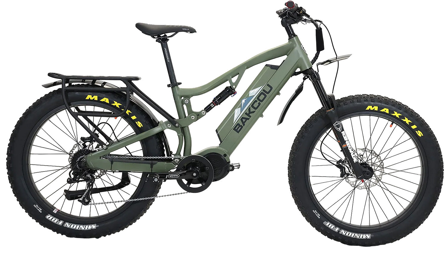 Bakcou BS19GB25 Storm 25 Electric Fat Bike Matte Army Green 19" Stand Over 30.50" Sram 9-Speed Bafang Ultra Motor