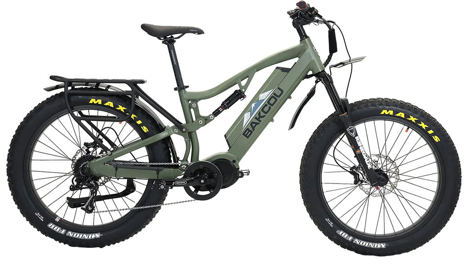 Bakcou BS19GB25 Storm 25 Electric Fat Bike Matte Army Green 19" Stand Over 30.50" Sram 9-Speed Bafang Ultra Motor