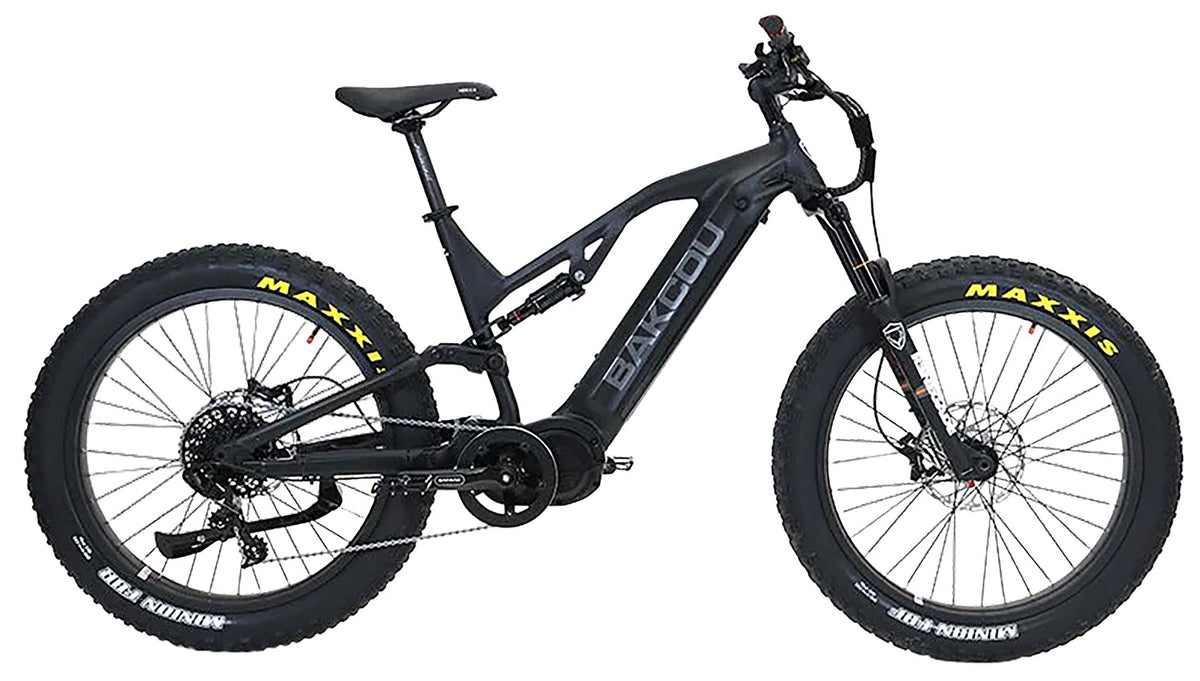 Bakcou BSC19BB21 Scout Electric Fat Bike Matte Black 19" Frame 11sp Sram NX 11-42t Cassette Bafang Ultra Motor