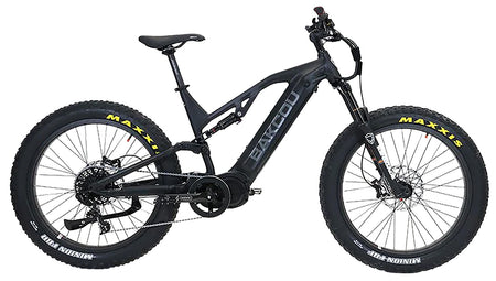 Bakcou BSC19BB21 Scout Electric Fat Bike Matte Black 19" Frame 11sp Sram NX 11-42t Cassette Bafang Ultra Motor