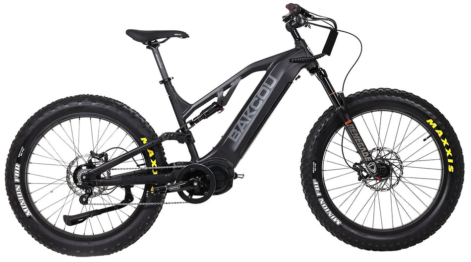 Bakcou BSCJ19B21 Scout Jager Electric Fat Bike Matte Black 19" Rohloff 500/14 Speed Hub Bafang Ultra Motor