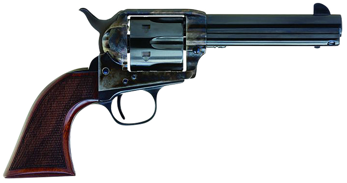 Cimarron Arizona Ranger AR400 .357 Mag 6-Shot Revolver, 4.75" Engraved Blued Barrel, Case Hardened Frame, Checkered Walnut Grip