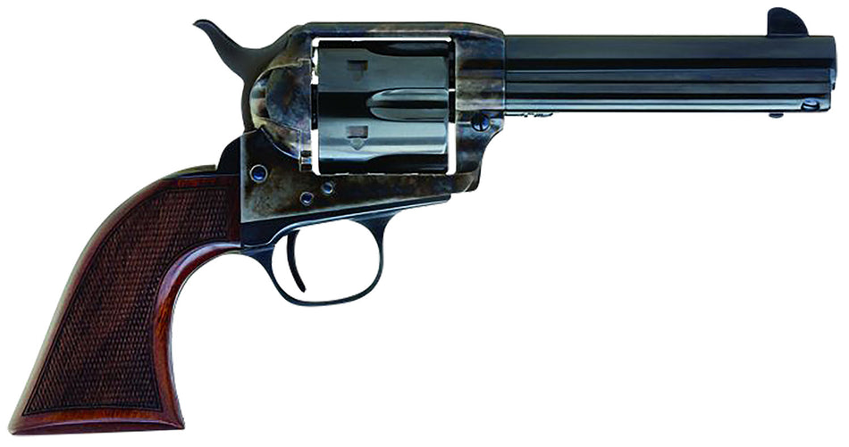 Cimarron Arizona Ranger AR400 .357 Mag 6-Shot Revolver, 4.75" Engraved Blued Barrel, Case Hardened Frame, Checkered Walnut Grip