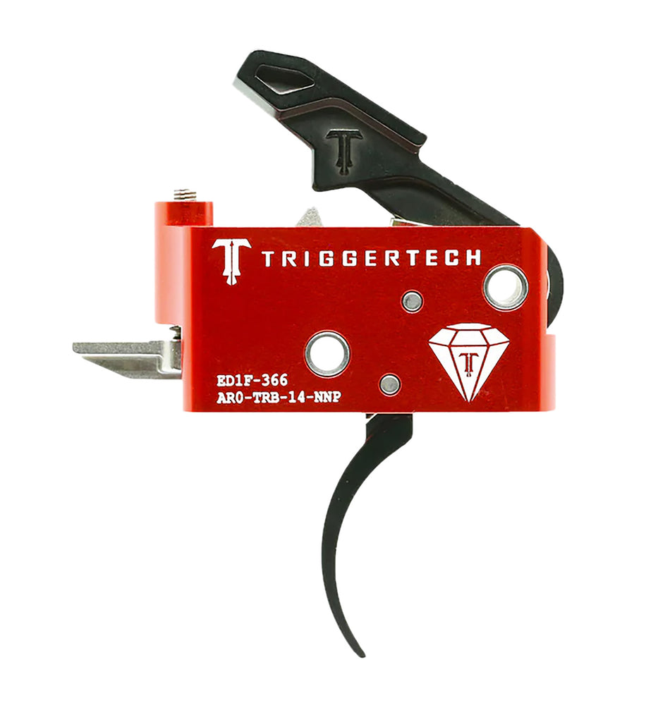 TriggerTech AR0TRB14NNP AR-15 Diamond Two-Stage Black Curved Trigger 1.50-4 lbs