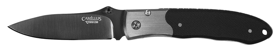 Camillus Pristine Folding Knife 3" Drop Point Black VG-10 Carbonitride Titanium Blade, G10/SS Handle