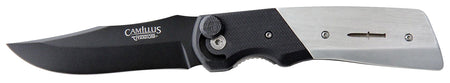 Camillus Cuda Bolt Folding Knife 3.75" Drop Point AUS-8A Carbonitride Titanium Blade, Black Aluminum/G10 Handle