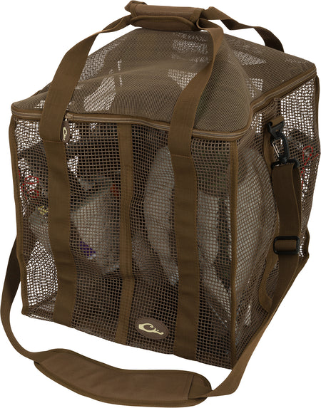 Drake Waterfowl 4-Slot Motion Floater Decoy Bag, Brown Vinyl-Coated Mesh