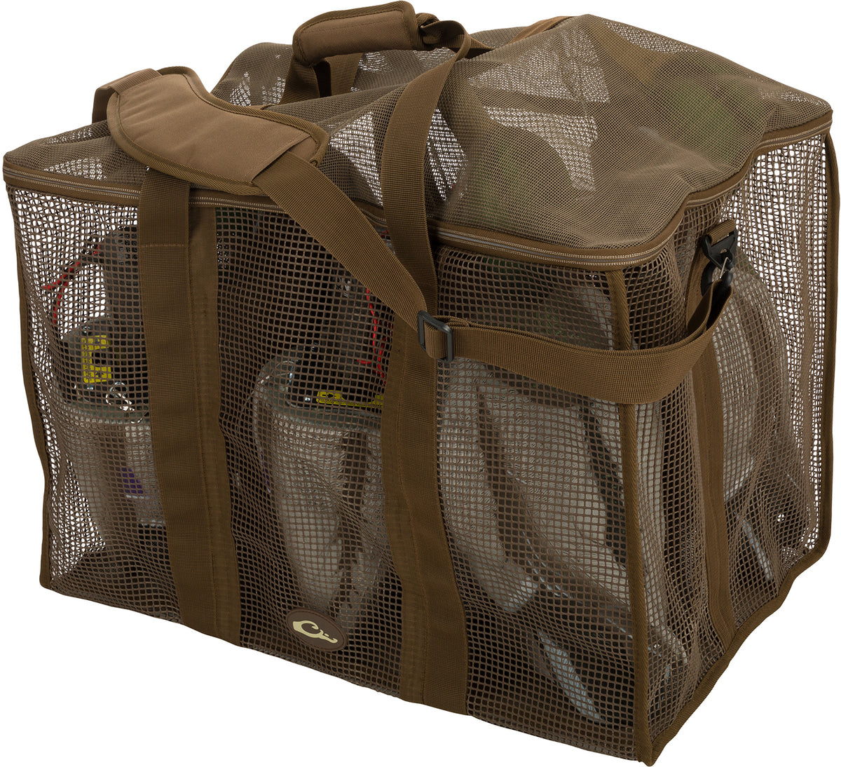 Drake Waterfowl 6-Slot Motion Floater Decoy Bag, Brown Vinyl-Coated Mesh