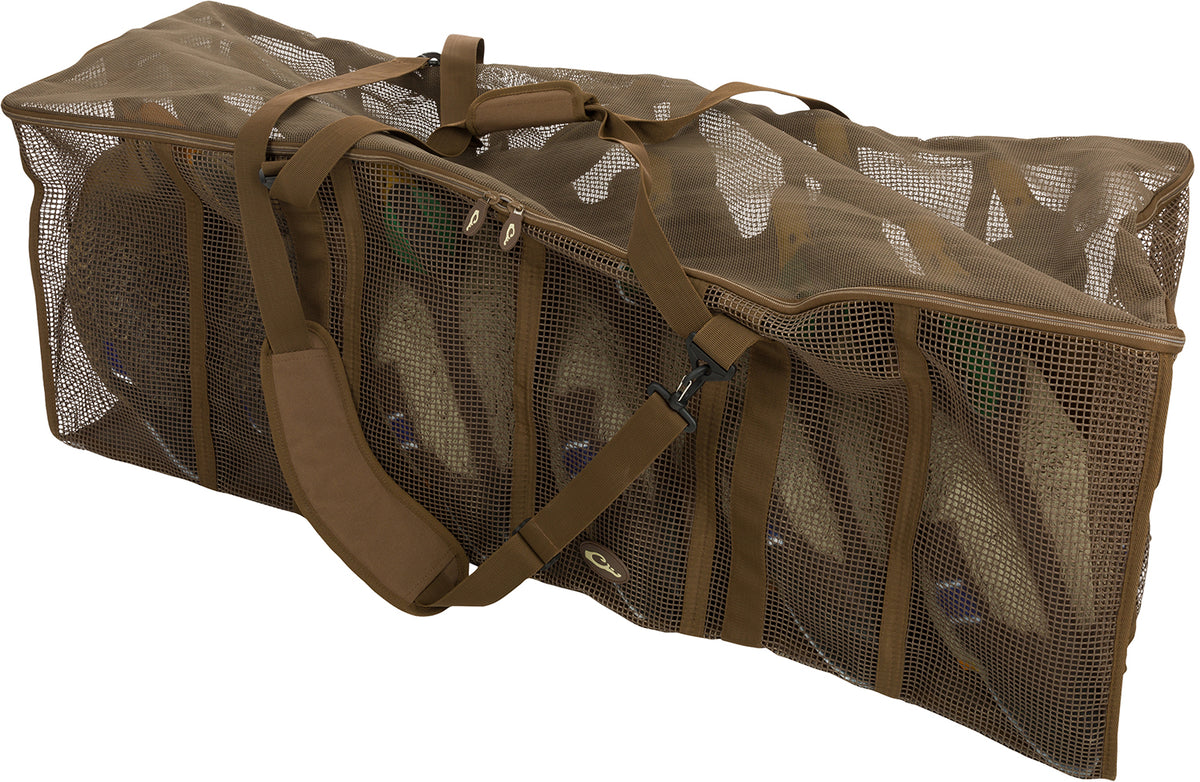 Drake Waterfowl 12-Slot Duck Floater Decoy Bag, Brown Vinyl-Coated Mesh