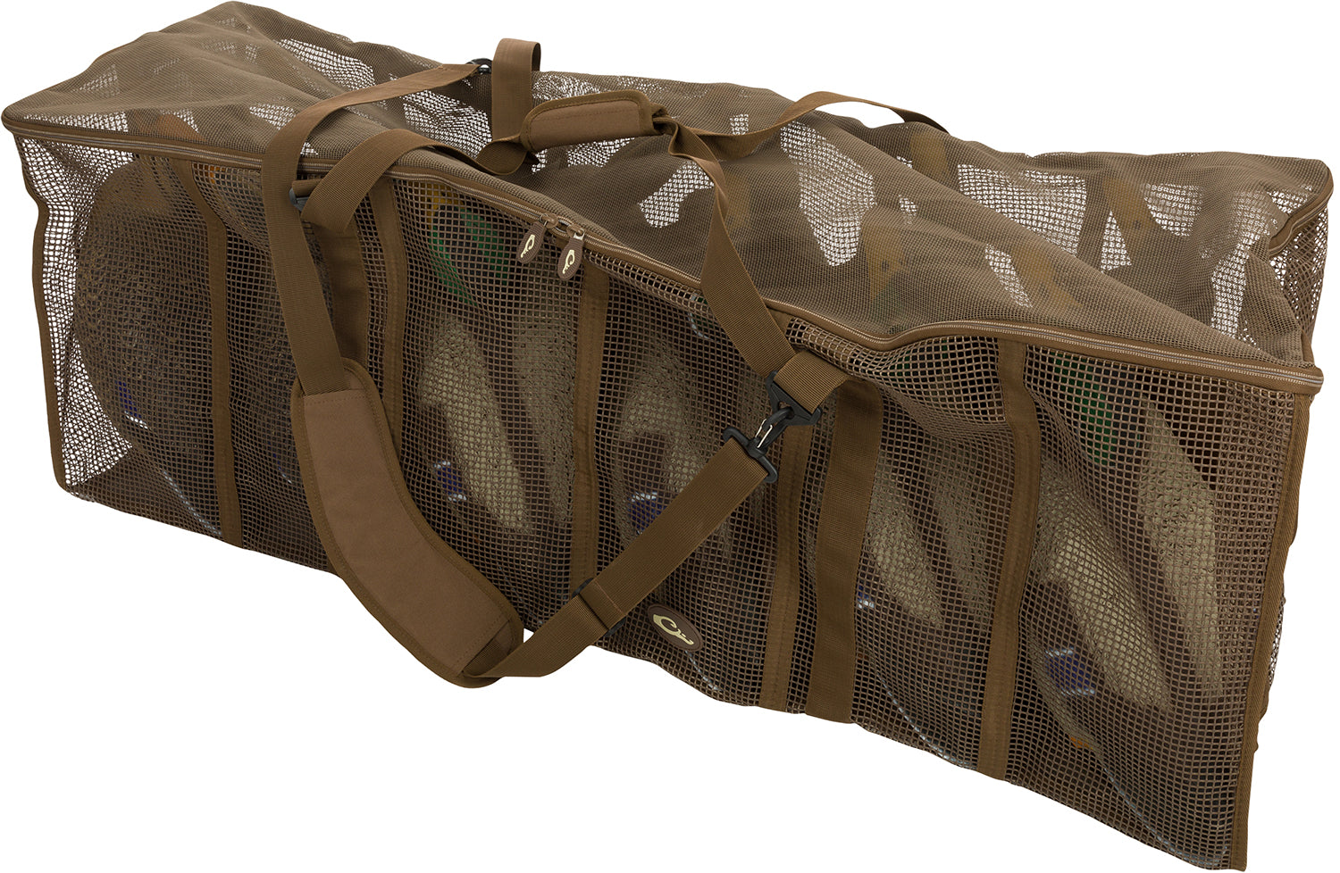 Drake Waterfowl 12-Slot Duck Floater Decoy Bag, Brown Vinyl-Coated Mesh