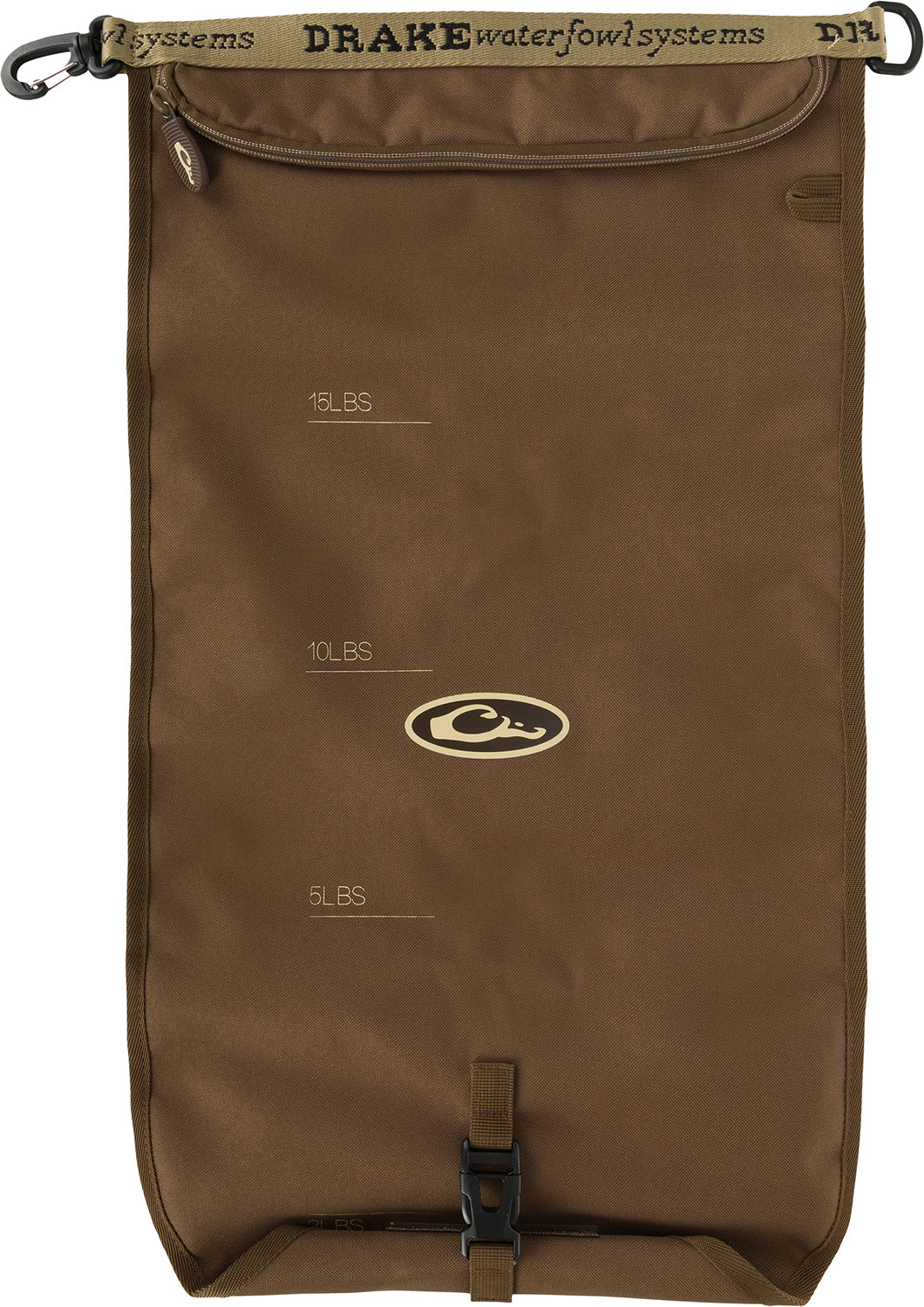 Drake Waterfowl GD8000BRN Travel Food Bag Gun Dog Brown 600D Polyester Drawstring