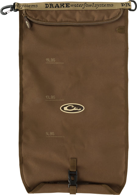 Drake Waterfowl GD8000BRN Travel Food Bag Gun Dog Brown 600D Polyester Drawstring
