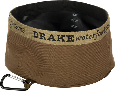 Drake Waterfowl GD8100BRN Brown 600D Polyester Gun Dog Travel Food and Water Bowl