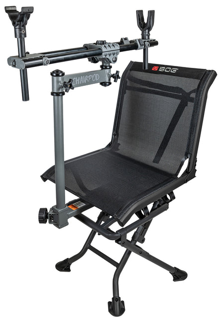 Bog-Pod ChairPod Hunting Chair with 360-Degree Rotating Gun Mount Black Aluminum