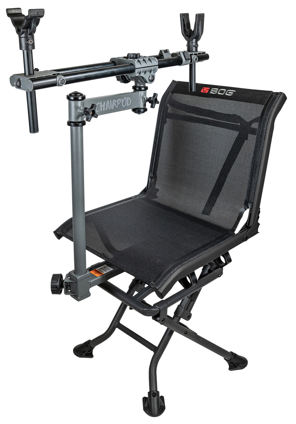 Bog-Pod ChairPod Hunting Chair with 360-Degree Rotating Gun Mount Black Aluminum