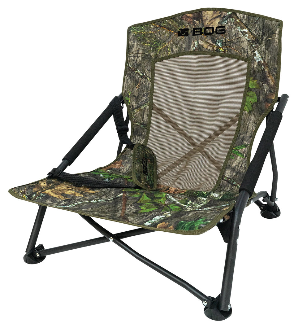 Bog-Pod Snood Low Profile Turkey Hunting Chair Mossy Oak Camo Steel 300lb Capacity