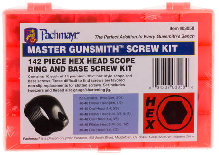 Lyman 03058 Hex Head Scope Ring and Base Screw Kit 142-Piece Universal Metal Handle