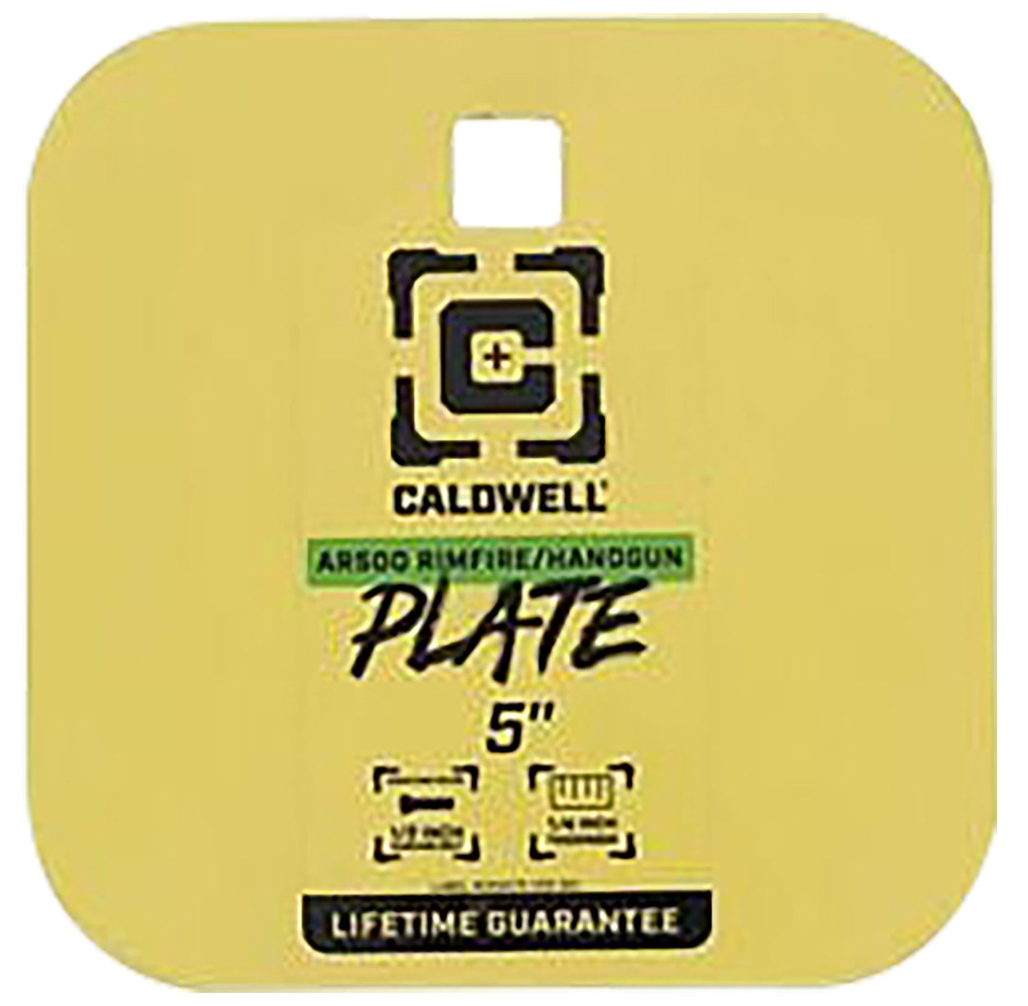 Caldwell AR500 Steel 5-Inch Rimfire Handgun Gong Target Yellow 0.25-Inch Thick