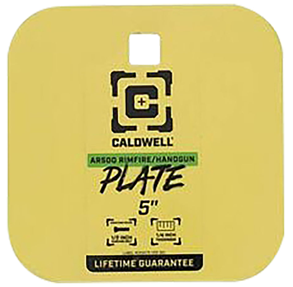 Caldwell AR500 Steel 5-Inch Rimfire Handgun Gong Target Yellow 0.25-Inch Thick
