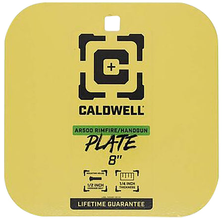 Caldwell AR500 Steel 8-Inch Rimfire Handgun Gong Target Yellow 0.25-Inch Thick