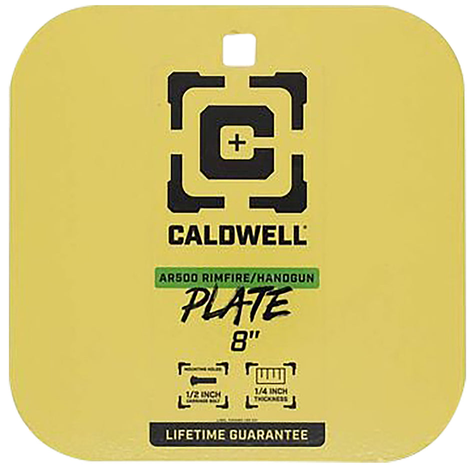 Caldwell AR500 Steel 8-Inch Rimfire Handgun Gong Target Yellow 0.25-Inch Thick