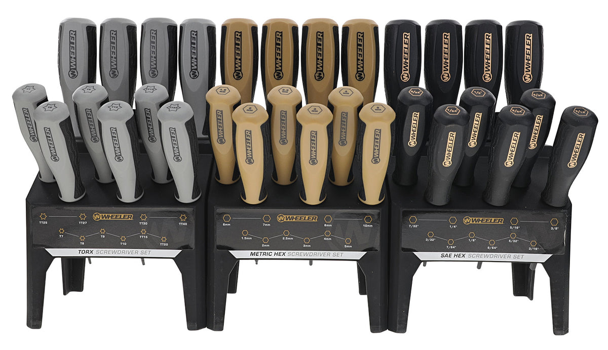 Wheeler 30 Pc Hex and Torx Benchtop Gunsmithing Screwdriver Set
