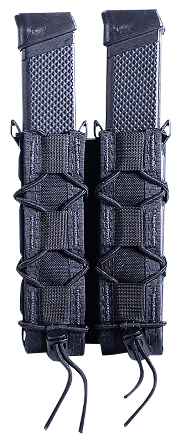 High Speed Gear 11EX02BK Extended TACO Double Pistol Mag Pouch Black Nylon MOLLE
