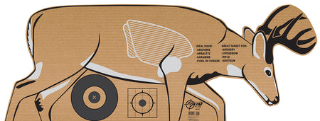 EZ-Aim 6033 Deer Silhouette Cardboard Target for Crossbow Rifle Shotgun Brown/White