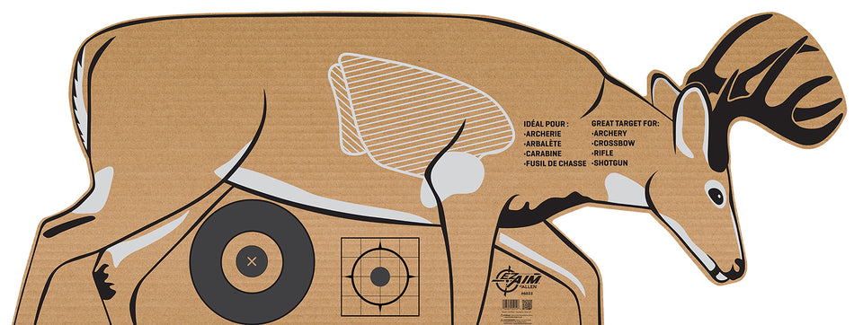 EZ-Aim 6033 Deer Silhouette Cardboard Target for Crossbow Rifle Shotgun Brown/White