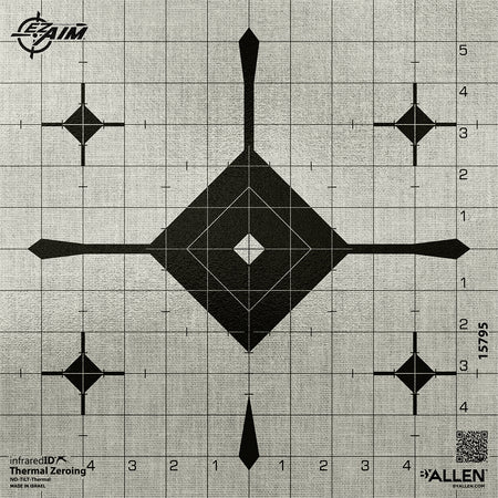 EZ-Aim 15795 Thermal ID Adhesive Grid Bullseye Paper Target 12" x 12" Gray